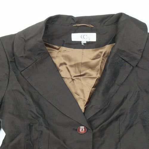 CC Womens Brown Jacket Blazer Size 10 Button