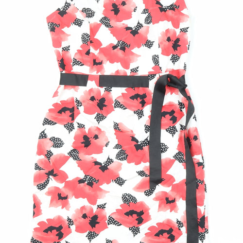Precis Womens Multicoloured Floral Polyester Tank Dress Size 8 Round Neck Zip