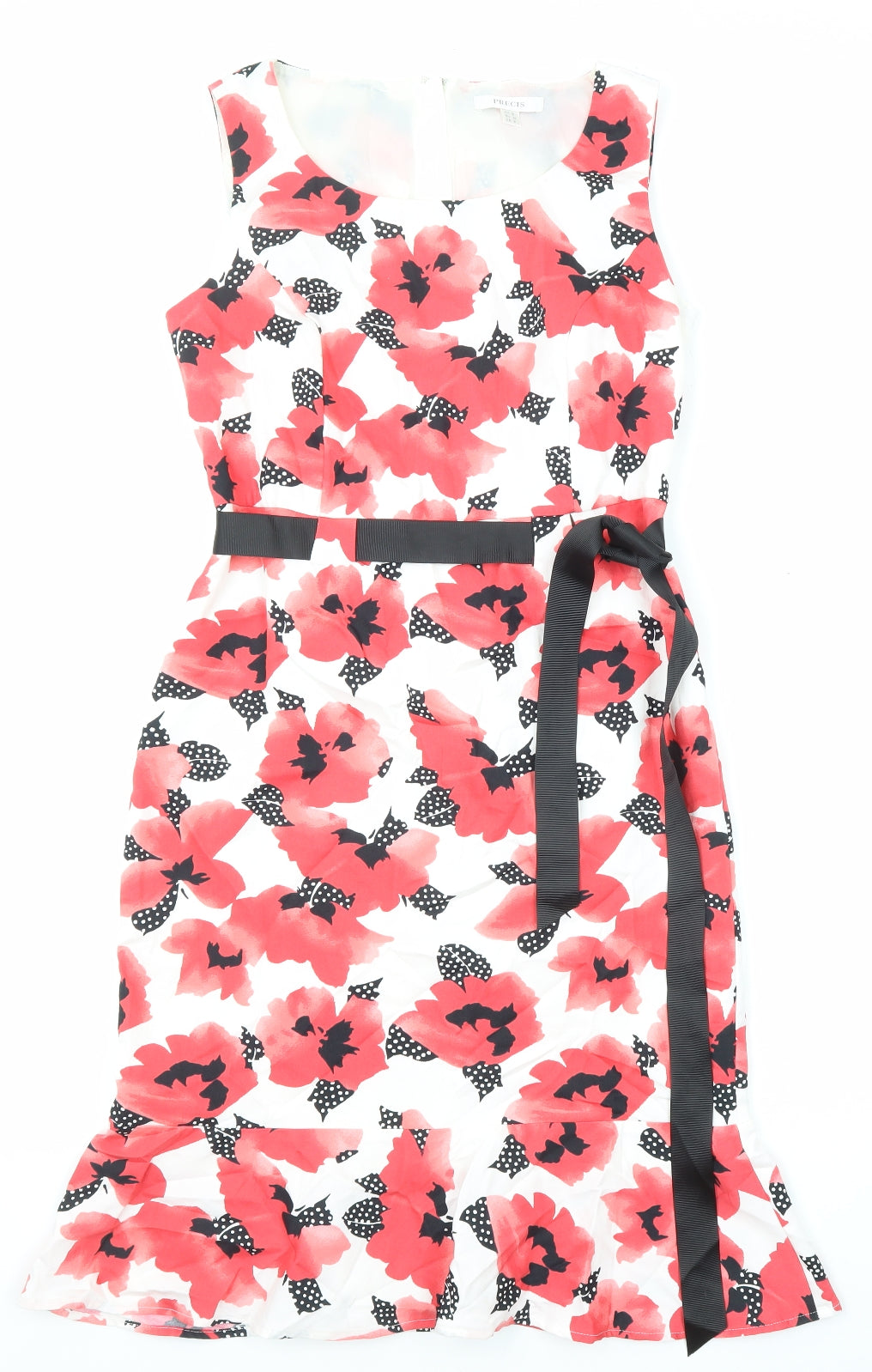 Precis Womens Multicoloured Floral Polyester Tank Dress Size 8 Round Neck Zip