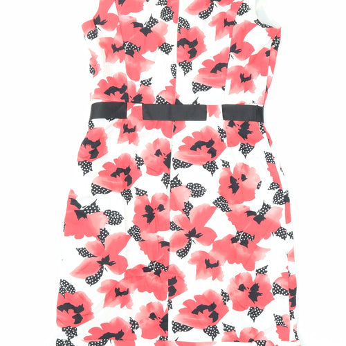 Precis Womens Multicoloured Floral Polyester Tank Dress Size 8 Round Neck Zip