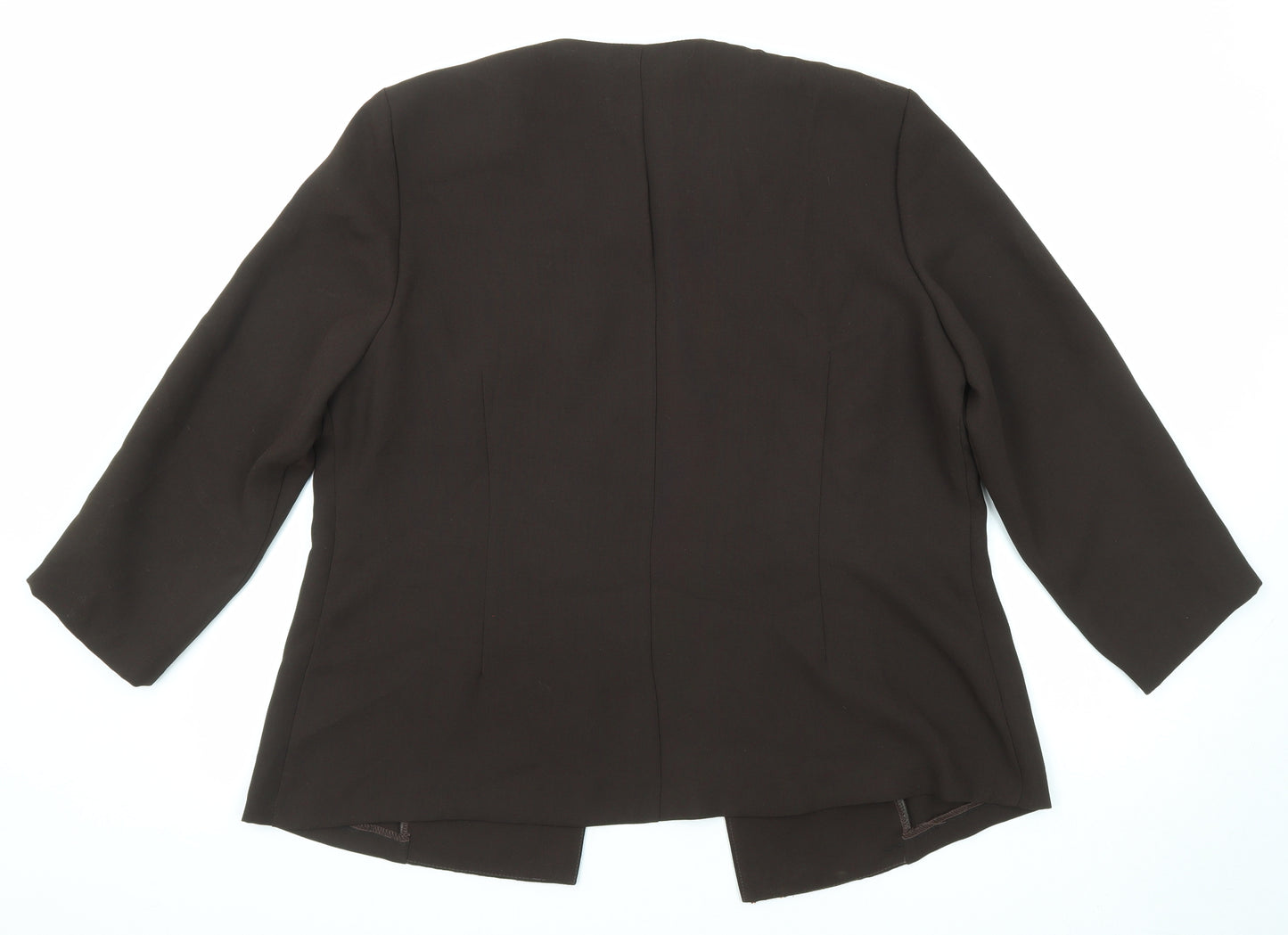 ID Collection Womens Brown Jacket Blazer Size 16