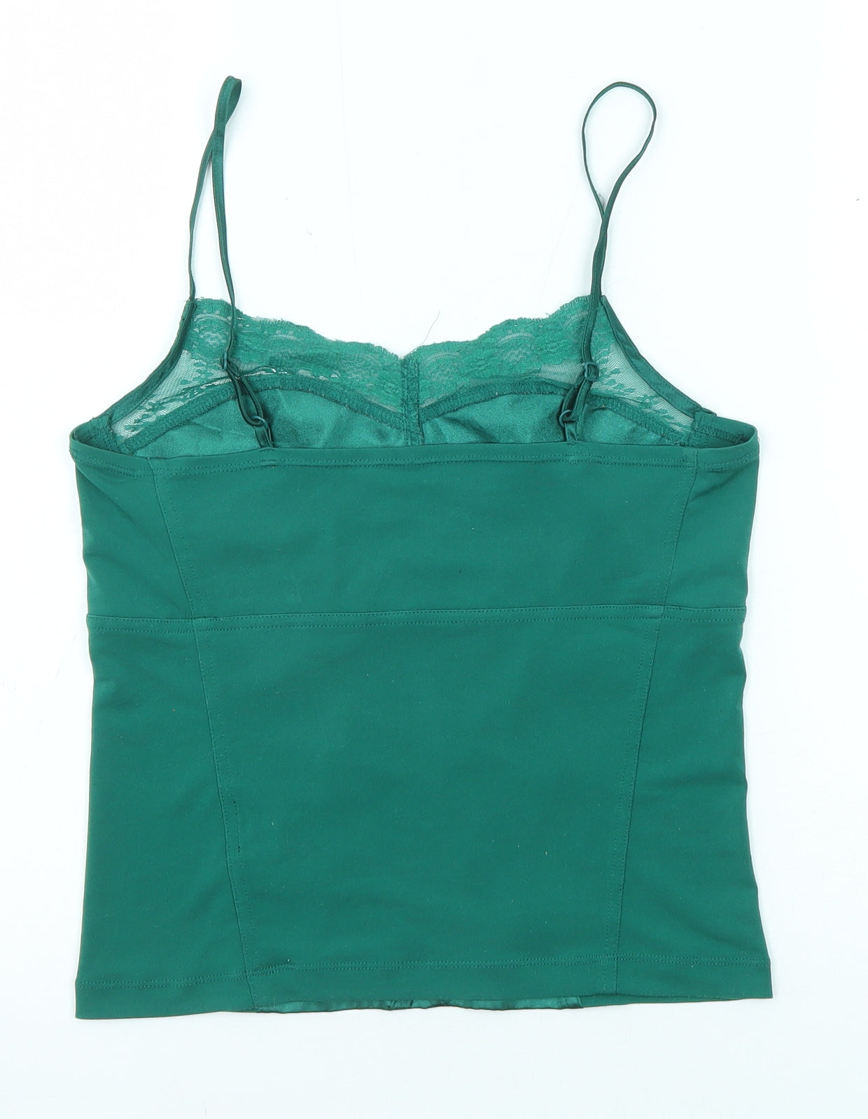 NEXT Womens Green Polyester Camisole Tank Size 8 V-Neck - Lace Trim
