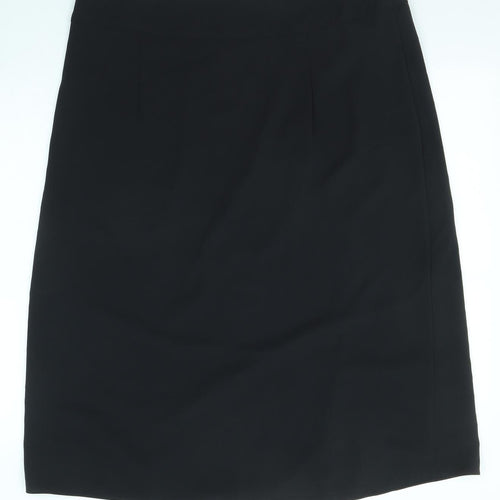 Marks and Spencer Womens Black Polyester A-Line Skirt Size 18 Zip