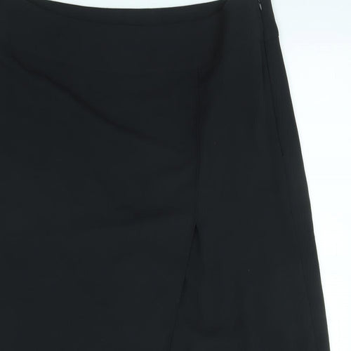 Marks and Spencer Womens Black Polyester A-Line Skirt Size 18 Zip
