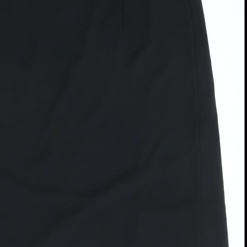 Marks and Spencer Womens Black Polyester A-Line Skirt Size 18 Zip