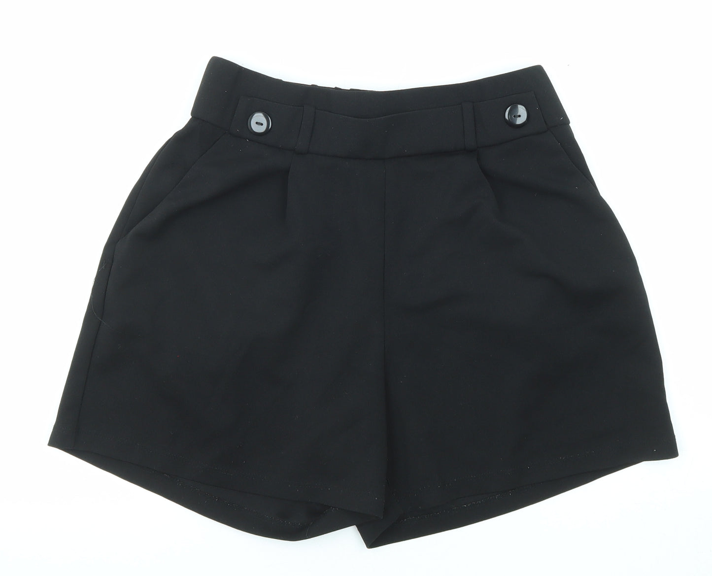 Jacqueline de Yong Womens Black Polyester Basic Shorts Size XL L4 in Regular Pull On