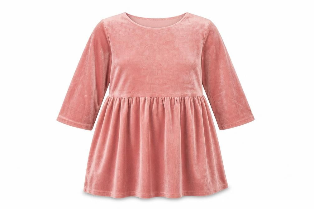 Front view of In the Style women’s pink polyester a-line, size UK 10, round neck pullover
