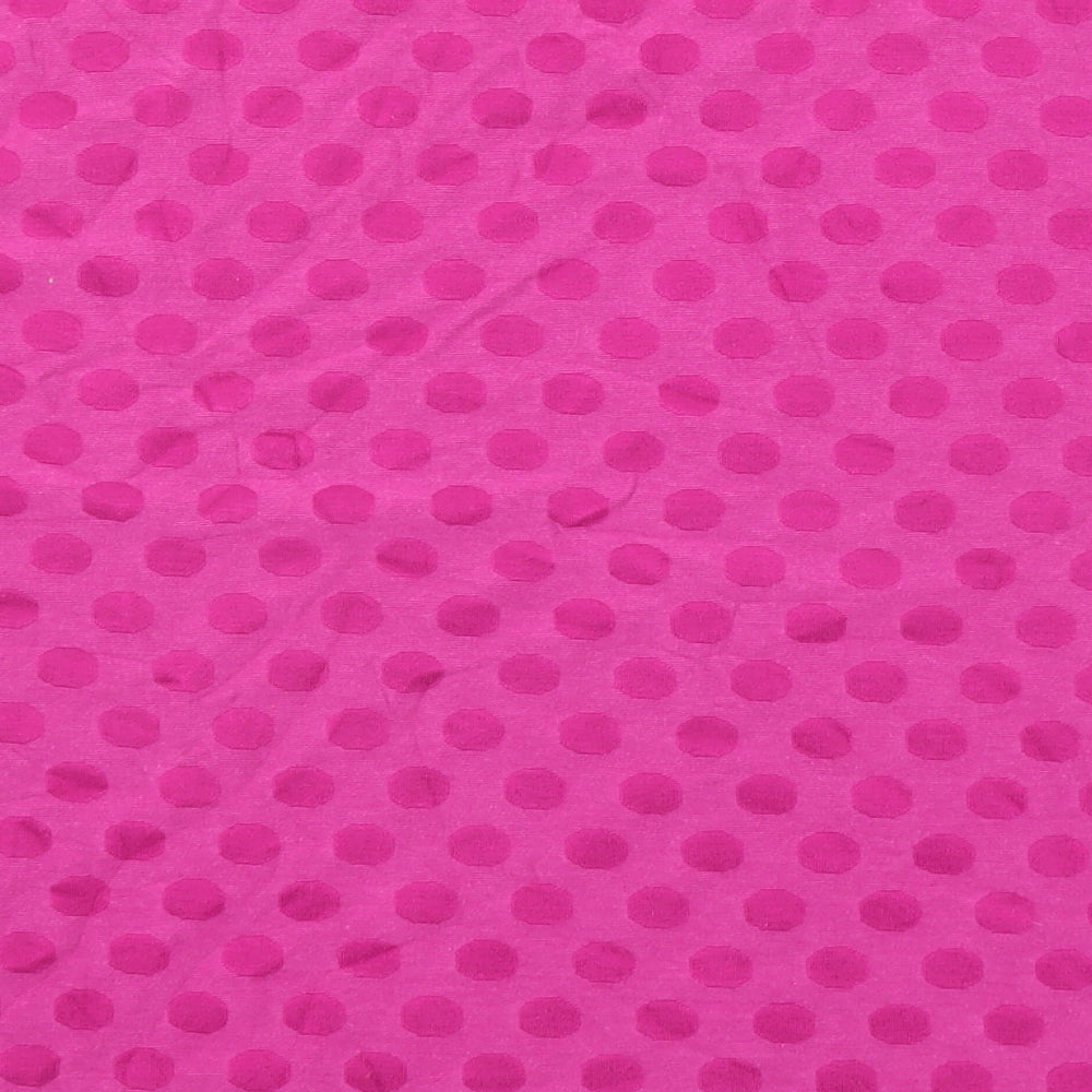 NEXT Womens Pink Polka Dot Viscose Basic T-Shirt Size 14 Crew Neck