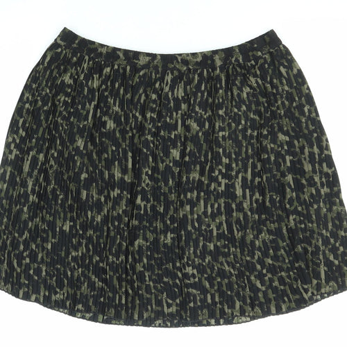 H&M Womens Multicoloured Geometric Polyester Pleated Skirt Size M