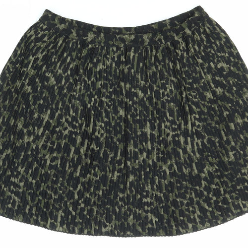 H&M Womens Multicoloured Geometric Polyester Pleated Skirt Size M