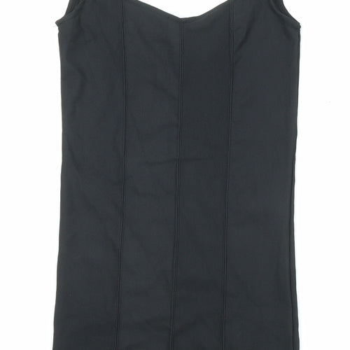 Stradivarius Womens Black Polyester Mini Size S V-Neck Pullover