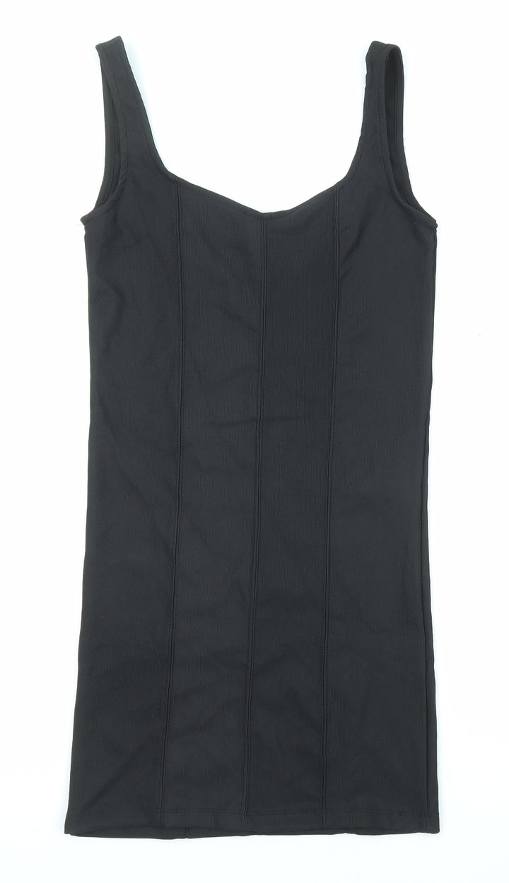 Stradivarius Womens Black Polyester Mini Size S V-Neck Pullover