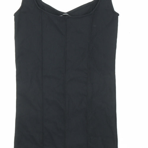 Stradivarius Womens Black Polyester Mini Size S V-Neck Pullover