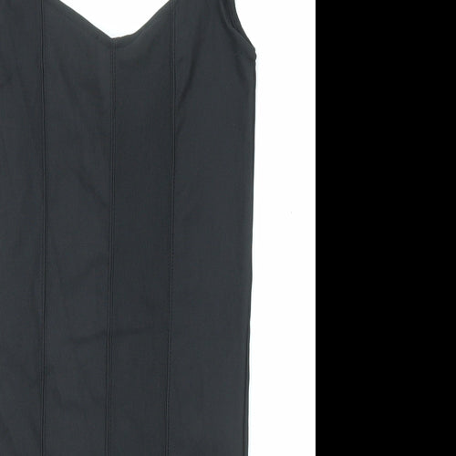 Stradivarius Womens Black Polyester Mini Size S V-Neck Pullover