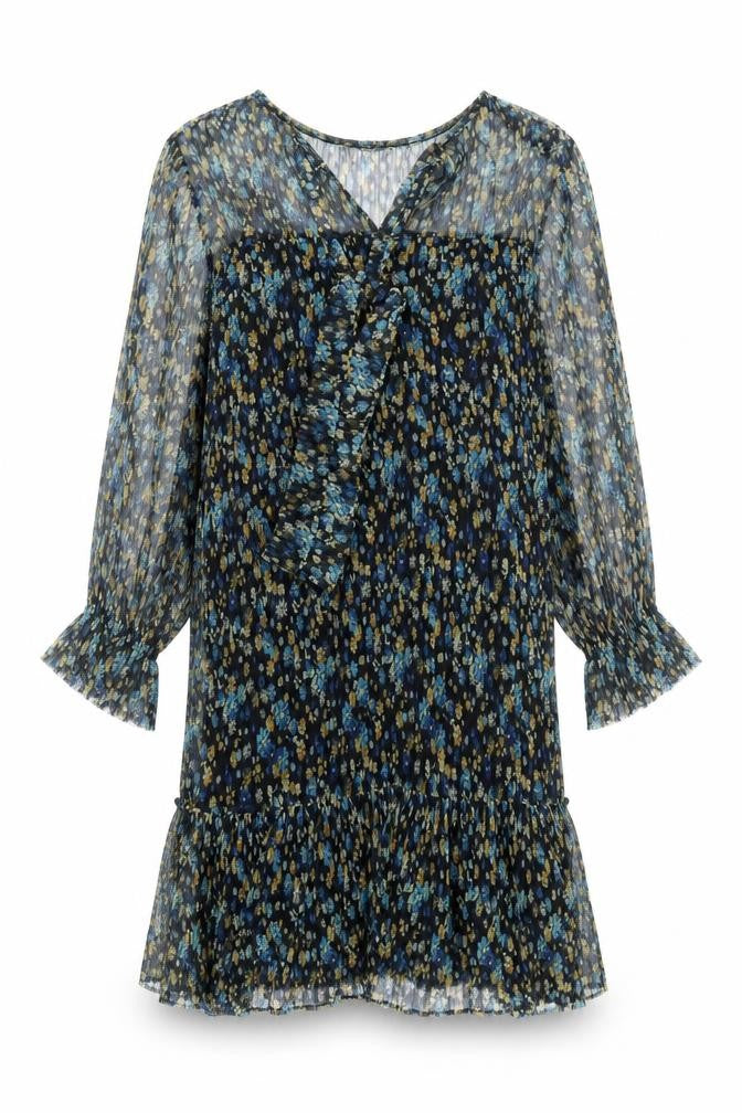 Front view of Next women’s multicoloured floral polyester kaftan, size UK 8, v-neck pullover