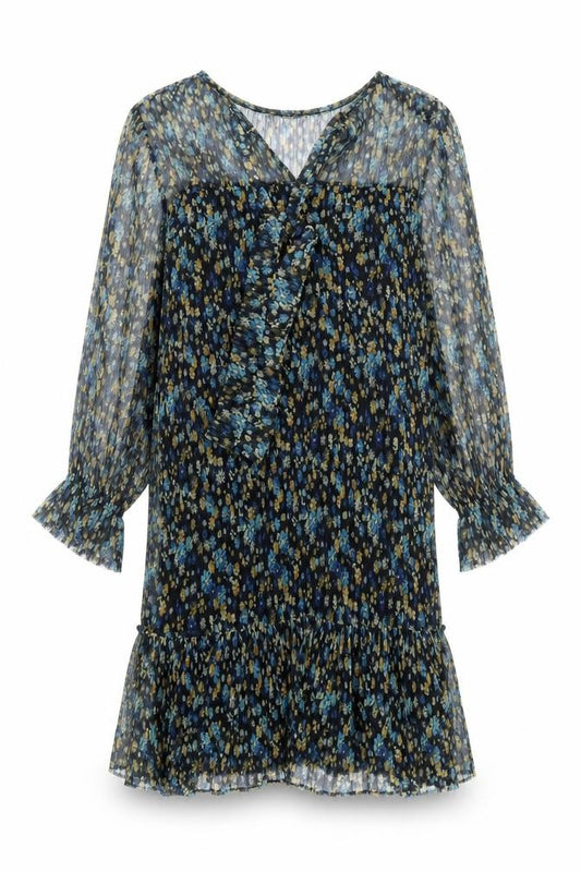 Front view of Next women’s multicoloured floral polyester kaftan, size UK 8, v-neck pullover