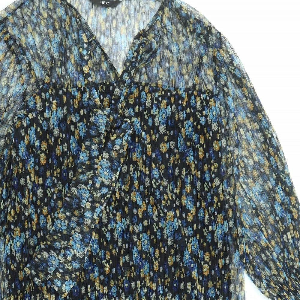 NEXT Womens Multicoloured Floral Polyester Kaftan Size 8 V-Neck Pullover