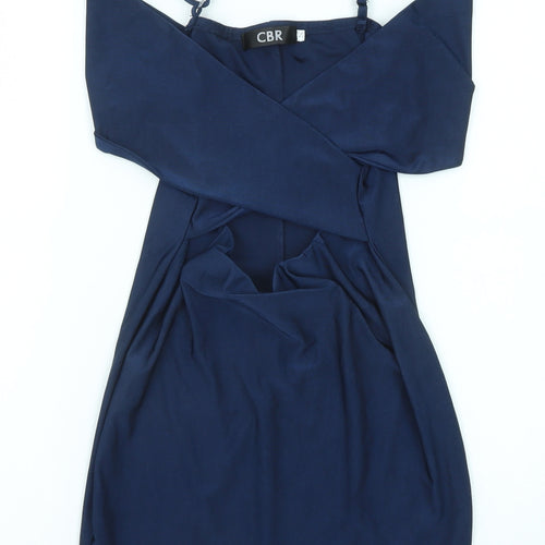 CBR Womens Blue Polyester Mini Size S V-Neck Pullover
