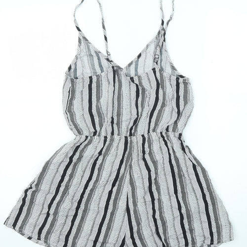 Divided by H&M Womens Black Striped Viscose Playsuit One-Piece Size 12 Pullover