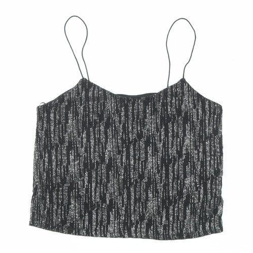 River Island Womens Black Nylon Camisole Tank Size 8 Scoop Neck
