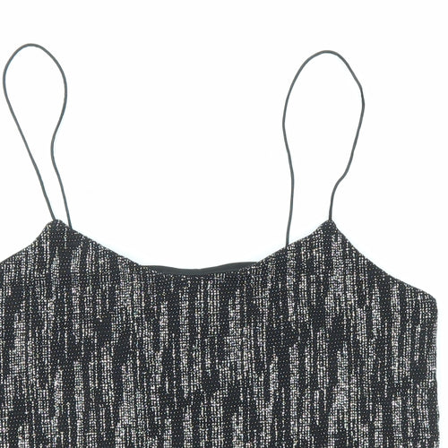 River Island Womens Black Nylon Camisole Tank Size 8 Scoop Neck