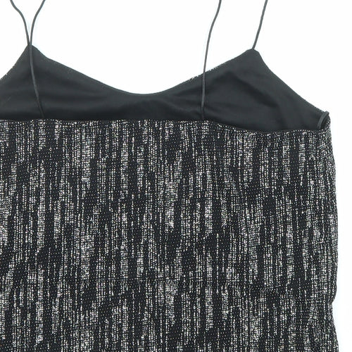 River Island Womens Black Nylon Camisole Tank Size 8 Scoop Neck