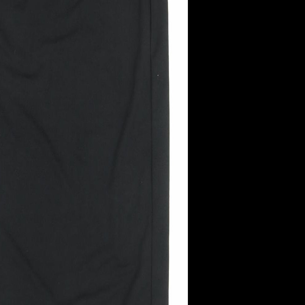 Prague Womens Black Polyester Wrap Skirt Size 14 Tie