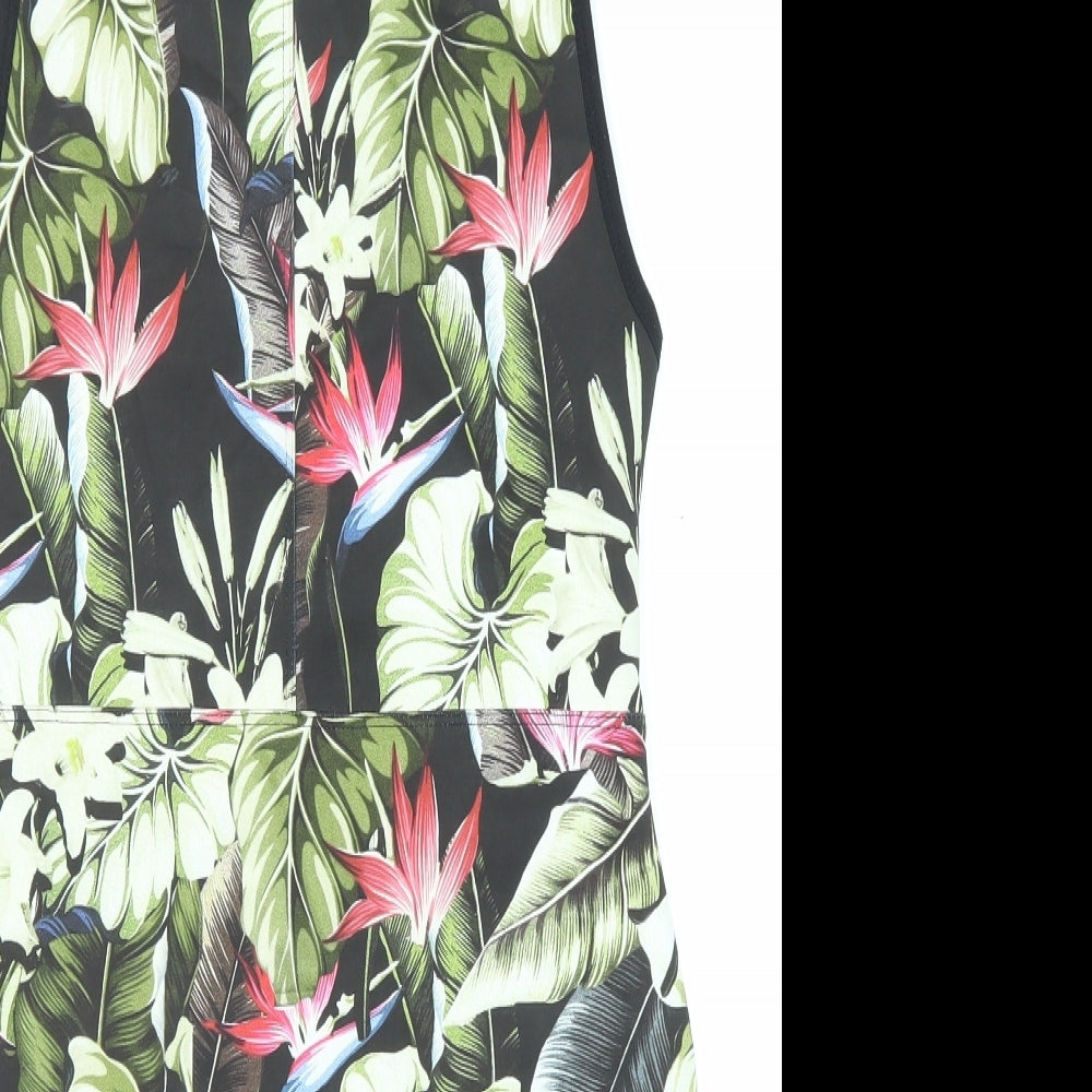 Topshop Womens Multicoloured Geometric Polyester Shift Size 12 Round Neck Pullover