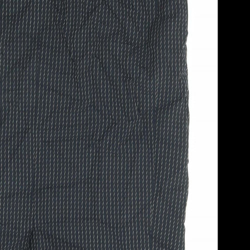 Gianfranco Ruffini Womens Black Striped Viscose Straight & Pencil Skirt Size 12 Zip