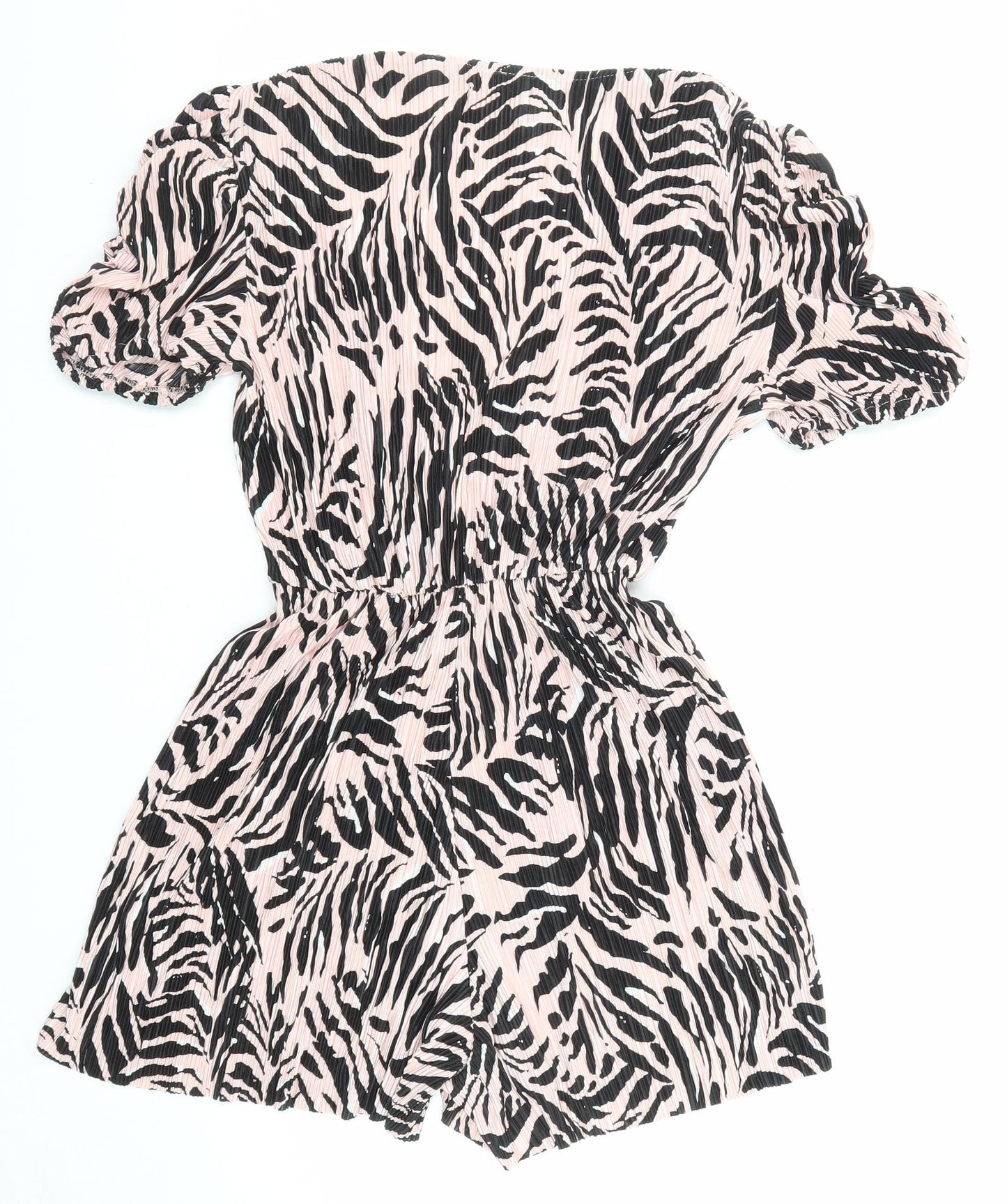 River Island Womens Pink Geometric Polyester Playsuit One-Piece Size 12 Pullover