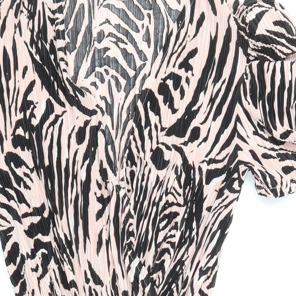 River Island Womens Pink Geometric Polyester Playsuit One-Piece Size 12 Pullover