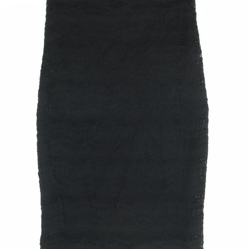 River Island Womens Black Polyester Bandage Skirt Size 8