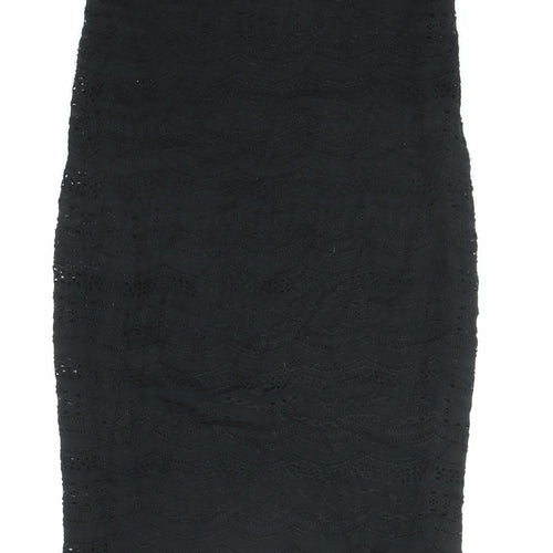 River Island Womens Black Polyester Bandage Skirt Size 8