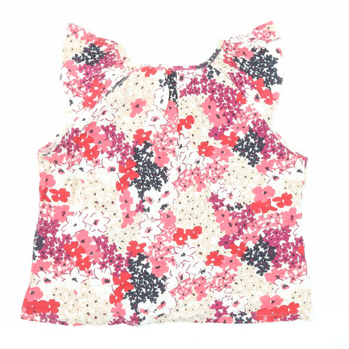 Mia Moda Womens Multicoloured Floral Viscose Basic Blouse Size 18 Boat Neck