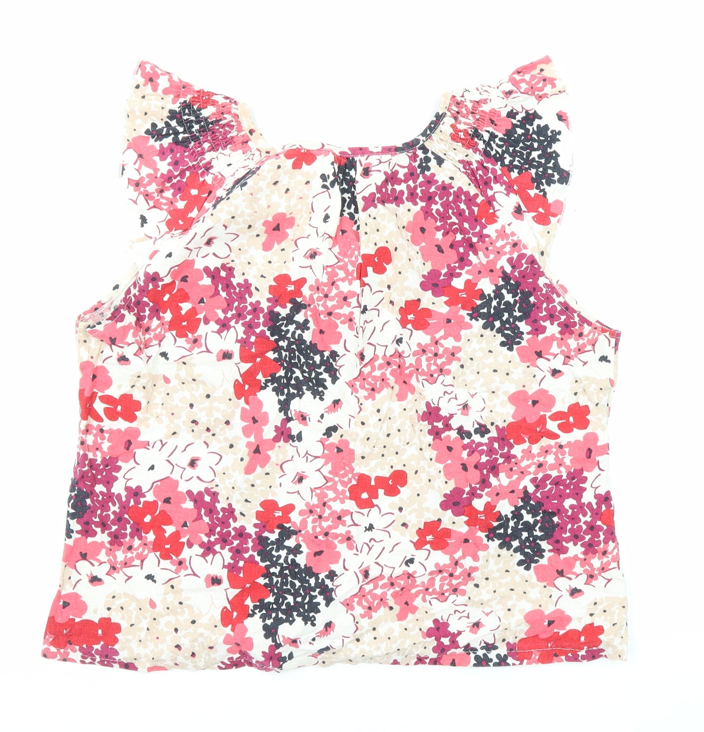 Mia Moda Womens Multicoloured Floral Viscose Basic Blouse Size 18 Boat Neck