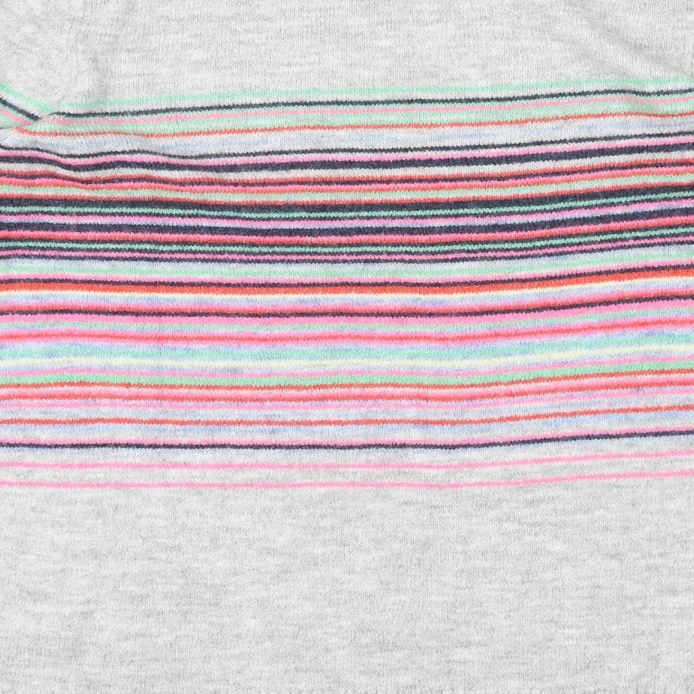 Gap Womens Multicoloured Round Neck Striped Acrylic Pullover Jumper Size M