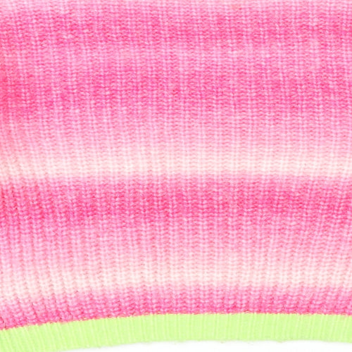 Marks and Spencer Girls Multicoloured Round Neck Geometric Acrylic Pullover Jumper Size 9-10 Years Pullover - Ombré