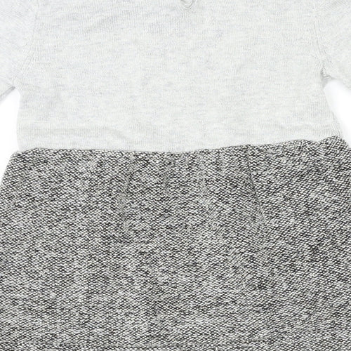 Cynthia Rowley Girls Grey Polyester Jumper Dress Size 6-9 Months Round Neck Button