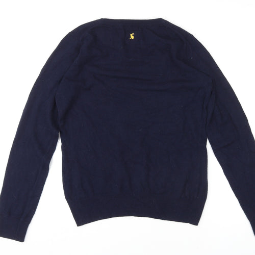 Joules Womens Blue Round Neck Viscose Pullover Jumper Size 12 - Pheasant