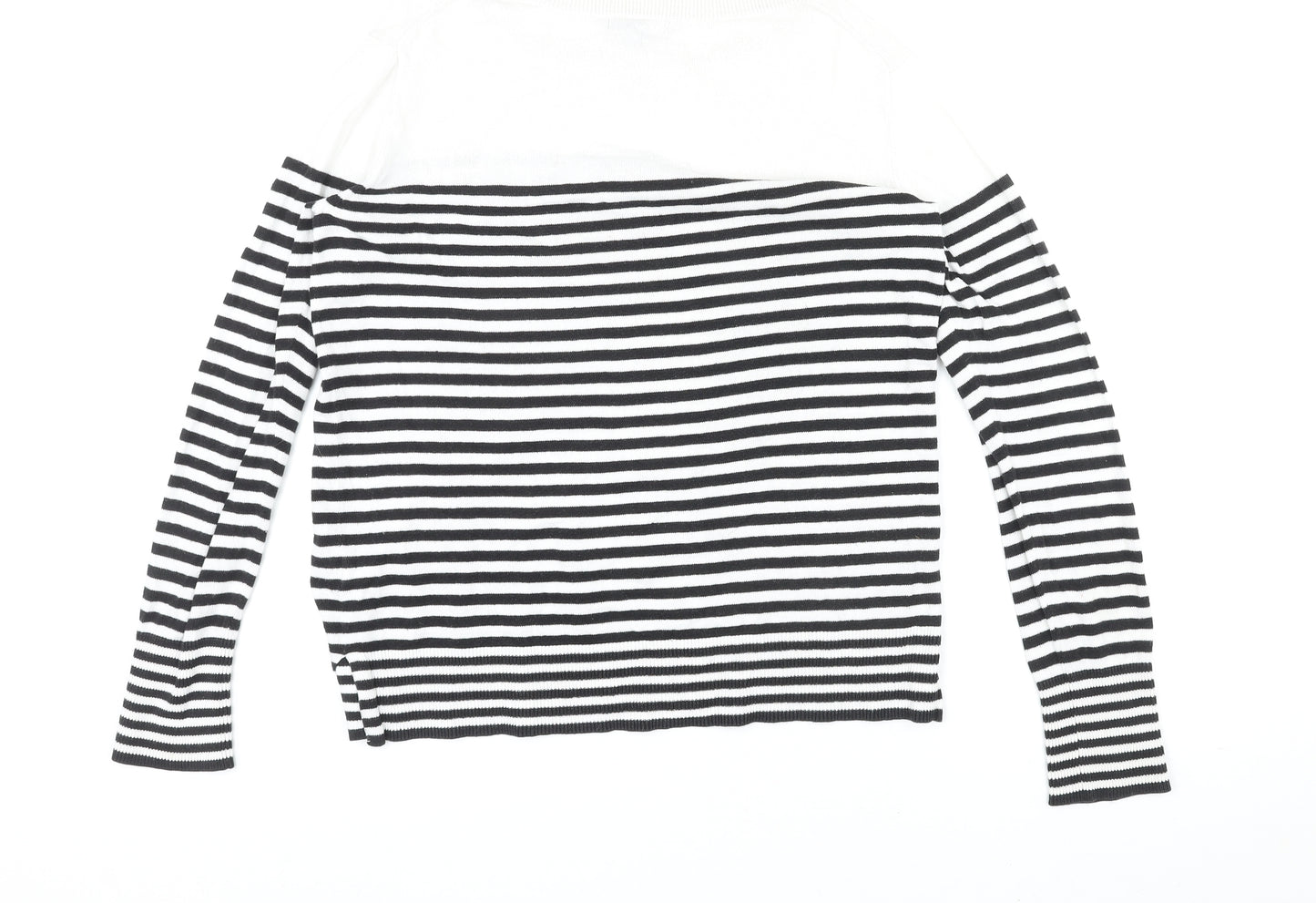 Gap Womens Multicoloured Round Neck Striped 100% Cotton Pullover Jumper Size M