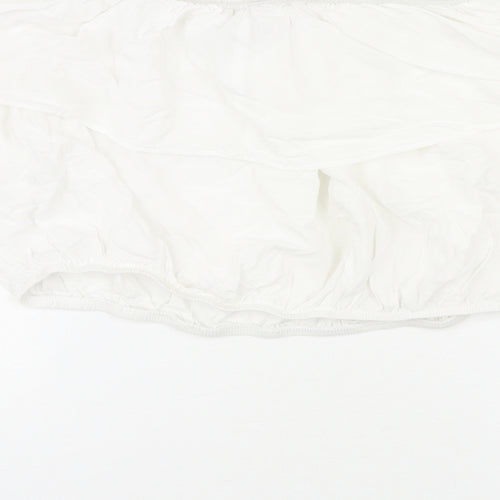 Glamorous Womens White Viscose Cropped Blouse Size M Off the Shoulder
