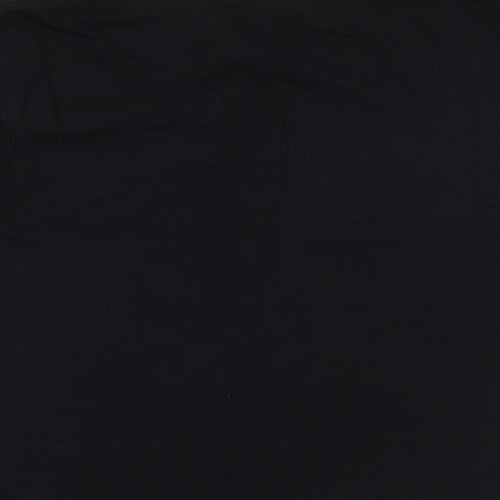 Western Trading Womens Black 100% Cotton Basic T-Shirt Size 18 Boat Neck - Tie Sleeve Detail