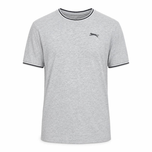 Front view of Slazenger men’s grey cotton t-shirt, size XS, round neck