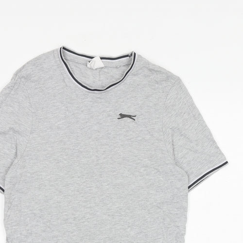 Slazenger Mens Grey Cotton T-Shirt Size XS Round Neck