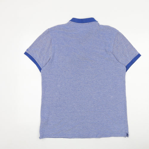 Ben Sherman Mens Blue 100% Cotton Polo Size XL Collared Button