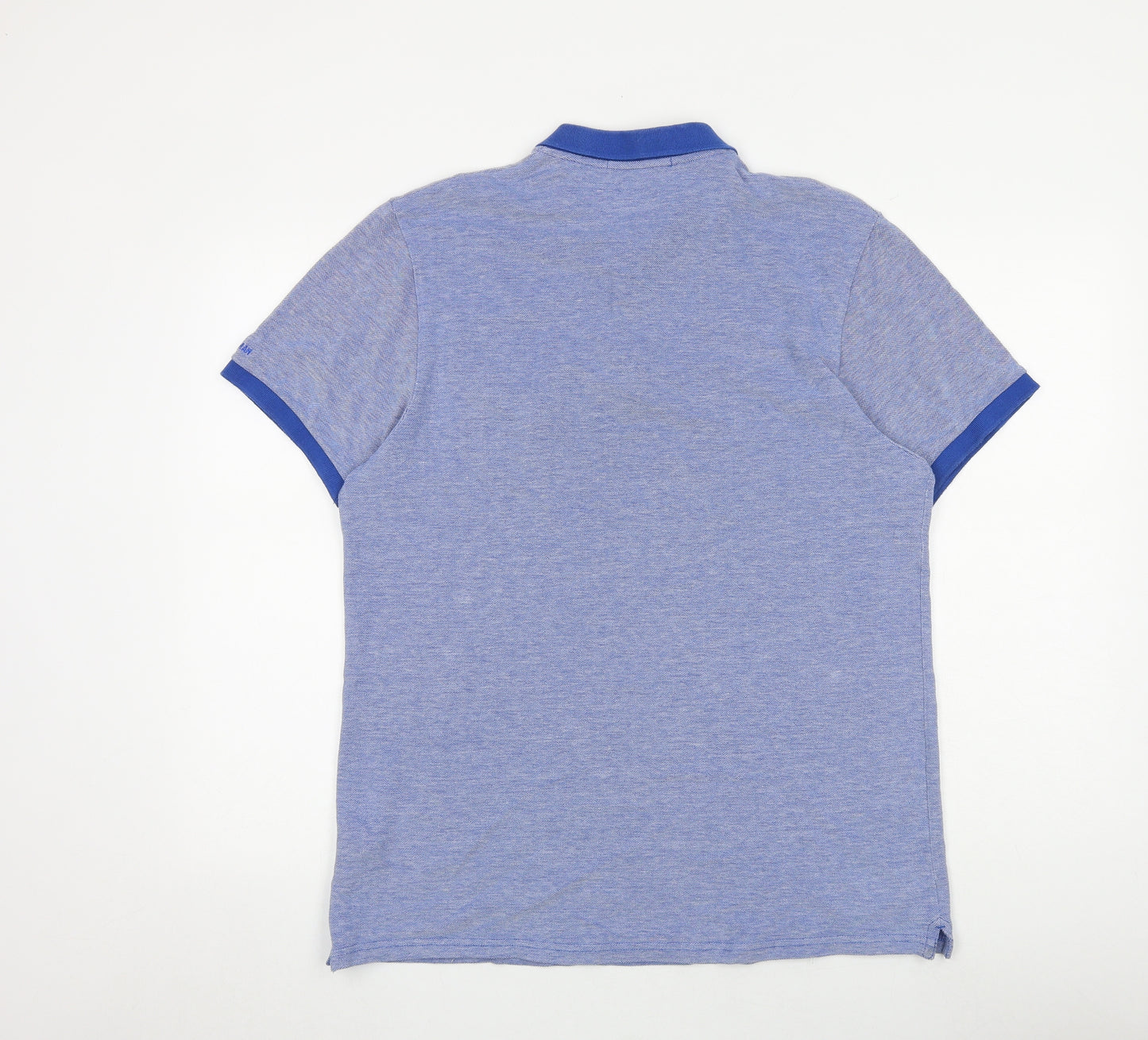 Ben Sherman Mens Blue 100% Cotton Polo Size XL Collared Button