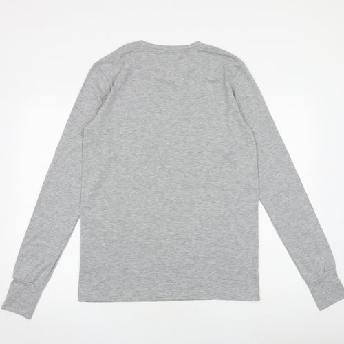 Intense Mens Grey Cotton T-Shirt Size S Round Neck