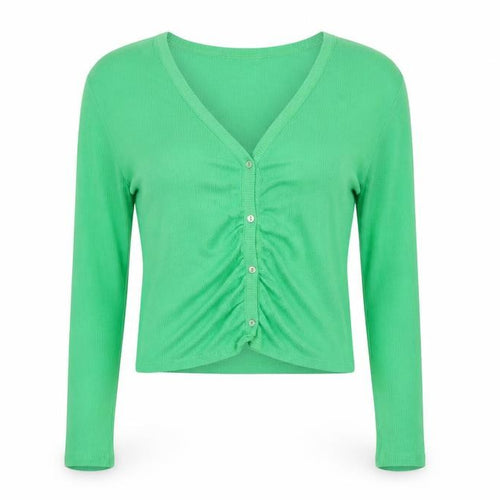 Zara Womens Green V-Neck Viscose Cardigan Jumper Size M