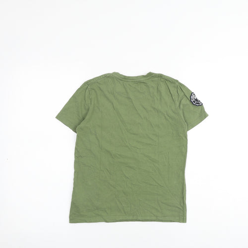 US Polo Assn. Boys Green 100% Cotton Pullover T-Shirt Size 10-11 Years Round Neck Pullover
