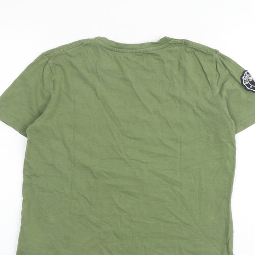 US Polo Assn. Boys Green 100% Cotton Pullover T-Shirt Size 10-11 Years Round Neck Pullover